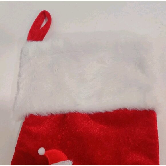 18" Red Velvet Christmas Stockings with White Plush Cuff Monogram Letter P - Picture 5 of 10